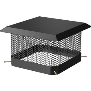 11" x 11" Chimney Cap, Galvanized Steel Chimney Cover with Screen, Heavy-Duty Rust Proof Adjustable Flue Cover for Fireplace/Vent Pipes, Weatherproof Rain & Animal Guard, Bottom Installation