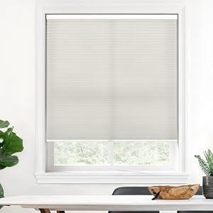 LazBlinds Cordless Cellular Shades, Light Filtering Honeycomb Shades with 1.5 inch Cells, Thermal Insulation Noise Reduction Blinds for Windows, 24" W x 48" H, Grey