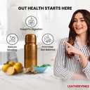 Leathervine 100% Pure Copper Water Bottle for Drinking 64 oz with Lid| Leak Proof Ayurvedic Vessel to Support Digestion, Immunity | Lightweight, Eco-Friendly, Travel Use, Best Gift for Wellness Lovers