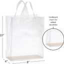 Purple Q Crafts Frosted Plastic Gift Bags 100 Pack 8" x 10" x 4" Clear Frosted Bags with Soft Loop Handles and Cardboard Insert, for Gifts Retail and More, 1 count