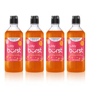 Sodastream Bubly Burst Peach Mango New Pour Bottles, 14.9 FL OZ (Pack of 4) (EXP 05/16/27)