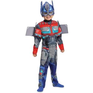 Disguise Optimus Prime Toddler Costume, Official Transformers Rise of the Beasts Muscle Padded Costume and Mask (Medium (3T-4T))