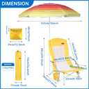 Nice C Beach Chair, Sand Chair, Lake Chairs for Adults with Umbrella and Cooler, Low Beach Chairs High Back, Cup Holder & Carry Bag & Heavy Duty Compact Outdoor, Camping (One Yellow)