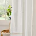 NICETOWN Cream Cotton Linen Curtains 96 inch Long 2 Panels Set, 55" Wide Thick Flax Belgian Linen Blend Window Drapes Rod Pocket & Back Tab with Light Filtering for Bedroom/Living Room, W55 x L96