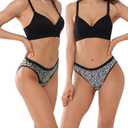 Washable Absorbent Incontinence Underwear for Women Leak Proof Postpartum Panties for Bladder Leaks 2 Pack (X-Large, Leopard A-Leopard B)