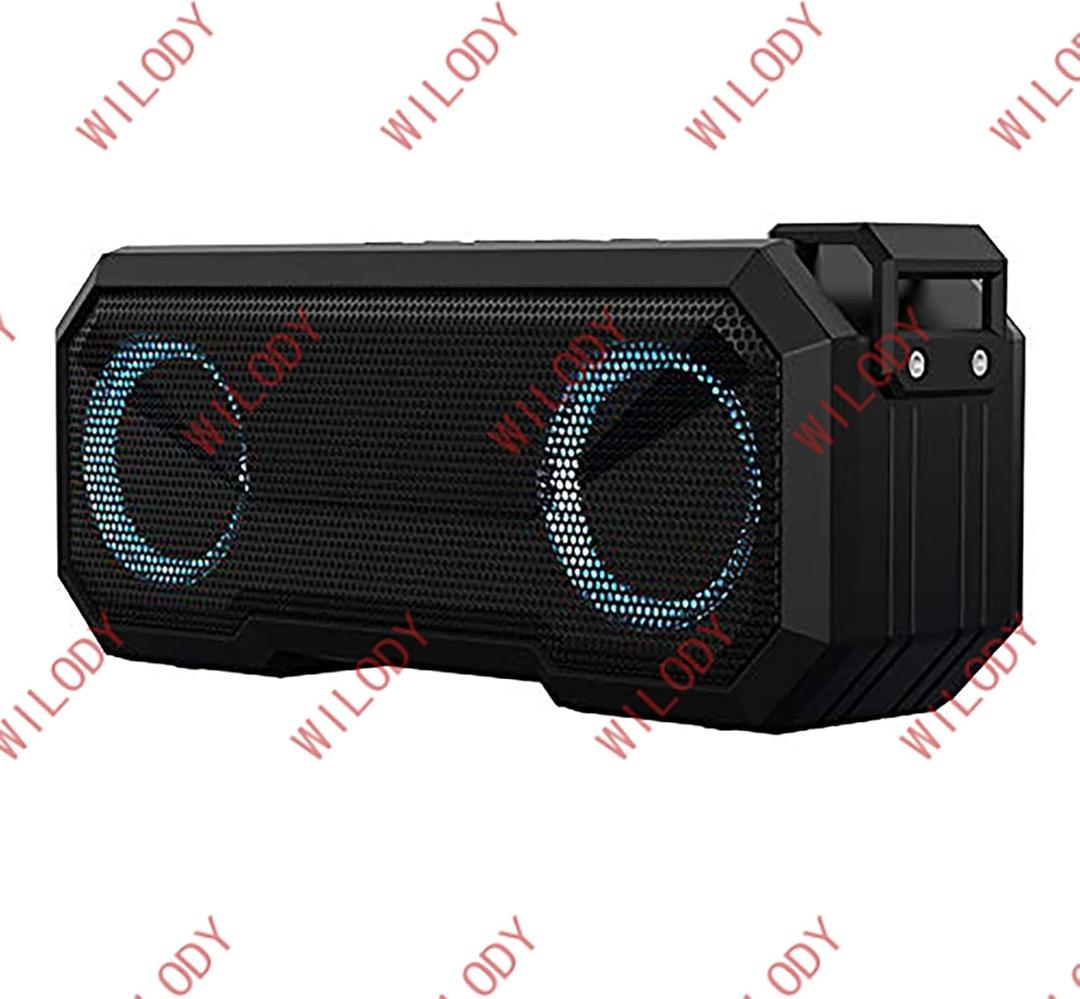 Wilody Speakers Bluetooth Wireless, Loud Outdoor Speaker with Bass, IPX7 Waterproof Floatable, RGB Light, Portable Speaker with TWS for Work, Outdoor, Garage, Camping (Black-Small)
