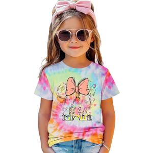 Magic Shirt for Toddler Baby Girls Magical Kingdom Tshirt Cute Castle Outfit Holiday Family Vacation Summer Tee Top (9-10 Years, Tie-dye-b)