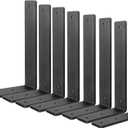 Floating Shelf Bracket 12 Inch, 8 Pack Heavy Duty Shelf Brackets, Black Wall Shelf Bracket for DIY Decorative with Mounting Hardware (L 12" x H 6" x W1.5")