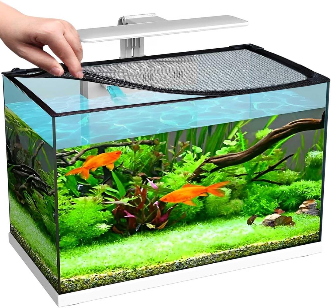 Magnetic Fish Tanks lid Cover Protective Net,DIY Aquarium Anti-Jumping net,Prevents Turtles,Fish,Reptiles from Escaping The Turtles Tanks for Circumference up to 59.1"19.6"