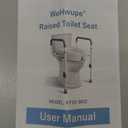 Raised Toilet Seat with Handles for Elderly - Toilet Seat Risers for Seniors with Adjustable Padded Arms - Elevated Toilet Safety Seat for Standard or Elongated Commode