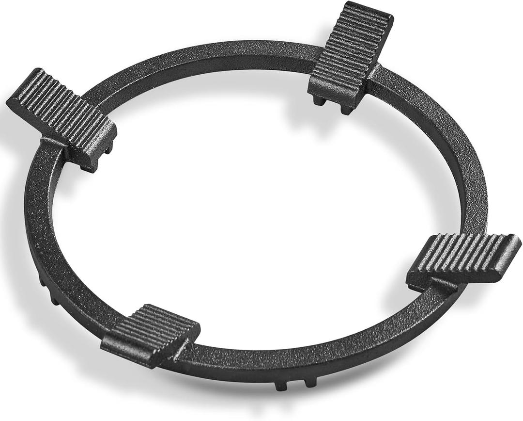 WANGYUANJI Heavy Duty Cast Iron Wok Ring for Gas Stove - Universal Non-Slip Wok Support Stand, Fits 4 or 5 Prong Grates, Perfect Gas Range Converter for Round Bottom Woks, Frying Pans and Small Pots