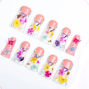 Press on Toenails Flora | 20 PCS Free Size Toe Nails | Reusable Fake Nails for Toe | T176