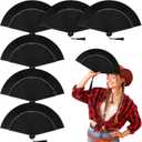 Thyle 6 Pcs Small Folding Hand Fans Bulk - 8.3 Inch Vintage Chinese Japanese Style, Black Fans DIY for Wedding, Party Favors, Dance Performance, Bridal Shower Decorations & Gifts