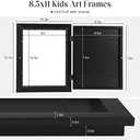 [2-Pack] Kids Frames, 8.5x11 Front Opening Kids Artwork Frames Changeable, Black Artwork Display Storage Frame for Wall, Holds 50 Pcs, for 3D Picture, Crafts, Children Drawing, Hanging Art, Portfolio