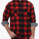 WARHORSEE Flannel Shirt for Men Long Sleeve Regular Fit Button Down Casual Plaid Shirt M