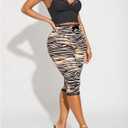 Women's Zebra Striped Skinny Bermuda Shorts Bowknot High Waisted Lace Leggings Shorts (M)