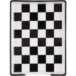 Spoon Rest,Ceramic Spoon Rest for Kitchen Counter Dishwasher Safe Marble Decor Spoon Holder for Kitchen (Large, Black&White, 1)