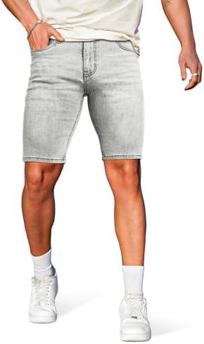 GINGTTO Denim Shorts Men Stretch Skinny Jean Shorts for Men 38