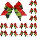 Meseey 12 Pcs 6 Inch Watermelon Bow Red and Green Summer Wreath Bows for Watermelon Themed Party, Birthday, Wedding, Party Decorations Supplies