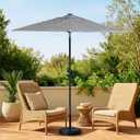 6 Ft Outdoor Patio Umbrella - Outdoor Umbrella for Patio, Pool, Table, Garden, Deck, & Beach - Easy Open/Close Crank and Push Button Tilt Adjustment - Black & White Striped Market Umbrellas