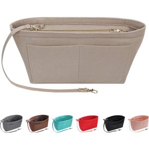 Purse Organizer Insert Felt Purse Insert Bag Organizers Multi Pockets Tote Bag in Bag for Women,Beige-L