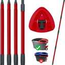 Mop Handle for Ocedar, Spin Mop Handle for O Cedar, 4-Section 30" to 58" Extendable Mop Handle Replacement for Ocedar, Mop Stick and Base for Ocedar Floor Cleaning, American Threaded Joint