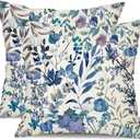 DFXSZ Fall Pillow Covers 18x18 inch Set of 2 Fall Decoration Blue Pumpkin Maple Leaf Decor Autumn Outdoor Pillow Cover Thanksgiving Decoration for Home Couch TH146B18