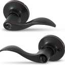 Honeywell Safes & Door Locks - Interior & Exterior Wave Lever Door Handle with Keys - Door Lever for Bedroom - Anti-Bump Resistant - Reversible for Right & Left Sided Doors, Oil Rubbed Bronze, 8106401