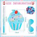 Cupcake Piata for Birthday Party Blue Girls Piata with Stick Blindfold Confetti Large Ice Cream Piatas for Kids Baby Shower Wedding Party Supplies Decor