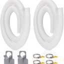 Pool Pump Hose for Above Ground Pools, 2 Pack 1.25" Diameter Pool Filter Hose Accessory Pool Pump Replacement 59 Inch Long with 2 Clamps and 2 Pipe Holders