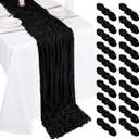 20 Pack Cheesecloth Table Runner - 17x108 Inch Black Boho Gauze Cheese Cloth Table Runners for Baby Bridal Shower Decoration Wedding Party Summer Garden Farmhouse