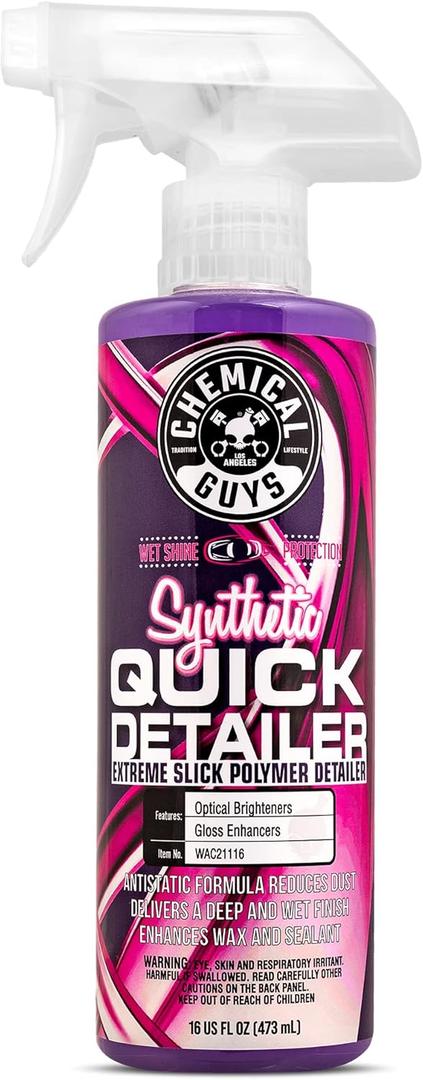 Chemical Guys Synthetic Quick Detailer High Gloss Quick Detailer Spray, Safe for Cars, Trucks, SUVs, Motorcycles and RVs, Remove Dust, Fingerprints & Smudges, Enhances Shine & Protection, 16 fl oz