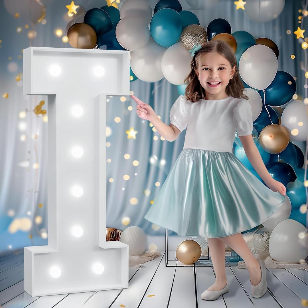 Marquee Letters 3 Feet Tall, Cool White Light Up Letters I, Large Marquee Letter for Birthday Anniversary Graduation Party Decoration, Giant Letters for EventsDIY Kits