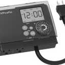 TiFFCOFiO New Digital Outdoor Timer Waterproof, Dial Programmable Method, Outdoor Pool Pump Timer with 2FT Extension Cord, 2 Grounded Electrical Outlets for Lights, 6 Sets of Programs, 20A/2500W