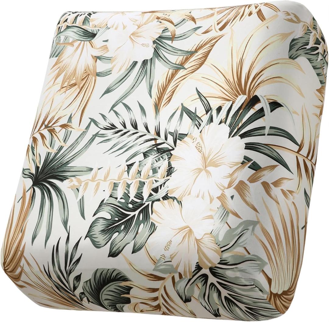 Fuloon Sofa Cushion Covers, Stretch Printed Seat Cushion Cover Couch Seat Slipcovers Washable Furniture Protector for Armchair Loveseat Sofa (Gold, 2 PCS)