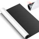 Relaxweex 20 Inch x 5 ft x 30 Mil Extra Large Adhesive Magnetic Sheet Roll Not Printable Adhesive Backing Cut and Customize Flexible Sheets Blank White Surface Magnetic Sign for Craft Photo Craft