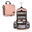 Goloni 10-Compartment Hanging Travel Toiletry Bag for Men & Women - Large Makeup & Toiletries Organizer with Smooth Zippers,XXL Swivel Metal Hook - Perfect for Travel, Camping, and Daily Use (Pink)