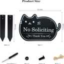 No Soliciting Sign for House Funny Metal No Soliciting Yard Sign, Two Methods to Use,No Solicitation Sign for Home and Business(Black, Cat)