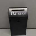 Metal Donation Box Collection Safe Suggestion Box with Lock Wall Mounted Mailbox Delivery Ballot Case Key Drop Case for Home Office Outdoor Door (Balck, 10.24 x 5.71 x 2.95 Inch)