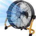15" Rechargable Battery Operated Fan for Camping,12 Speeds Cordless Floor FanRechargeable Portable Fan for Travel Indoor Outdoor, 12000mAh, 360Manual Tilt (Yellow Black)