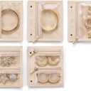 Vlando Travel Jewelry Bag,Small Jewelry Organizers Storage Bag, 5 Pcs Clear Velvet Zipper Pouch Earring Organizer Travel Essentials for Women Girls