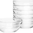 Sweejar 4.5 inch Small Glass Bowls Set, 12 oz Prep Bowls for Cooking, Small Bowls for Kitchen, Dessert Bowls for Ice Cream, 6 pack