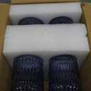 Glassware Drinking Glasses Set of 8, 14 oz Highball Glasses & 10 oz Ribbed Glass Cups, Vintage Glassware for Water, Juice, Cocktail, Whiskey (Blue)