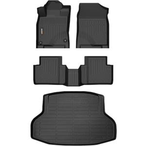 Binmotor-Floor Mats & Cargo Liner Set for 2021-2016 Honda Civic Sedan(Not for Sport/Hatchback/Coupe/Type R), 2017-2021 Civic Si, All Weather Car Floor Mat for Honda Civic Accessories