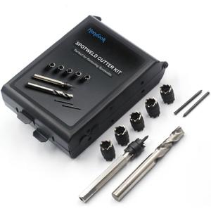 Spot Weld Cutter, Sheet Metal Hole Cutter, Punch Remover Panel Separator for Power Drill Welding Auto Body Work Tool, 3/8 Inch Drill Bit Tool (9-Pack)