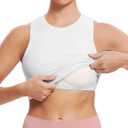 Natural Feelings Nudi Sports Bras for Women Removable Padded Yoga Tank Tops Sleeveless Fitness Workout Crop Tops (White, XL)