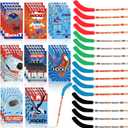 Kisston 48 Pcs Hockey Party Favors Include 24 Mini Notebooks Sports Notepads and 24 Pencils with Eraser Hockey Favors Pencils Gifts for Teacher Office Reward