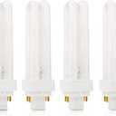 Circle (4 Pack CFL Bulbs Direct Generic Replacement for Panasonic FDS18E35/4 18W 3500K Double Tube, 4 Pin G24q-2 Base, Compact LED Light Bulbs
