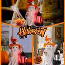 Nacome Halloween Cute Ghost with Solar Lantern: Scary Figurine Spooky Decoration for Garden Outdoor, Holiday, Party, Indoor, Office,Dinner Table - Adorable Gift Ideal Choice