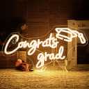 NOSUN Congrats Grad Neon Sign Grad Neon Signs for Wall Decor Warm White LED Signs for Classmates friends family USB Neon Word Sign for Party Club Light Up Sign Best Gift for Graduating Friend